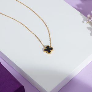 Black Clover Pendant Necklace