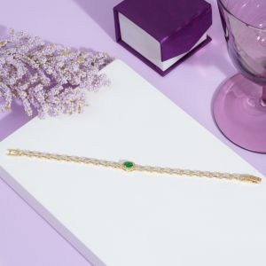 Emerald Charm Tennis Bracelet